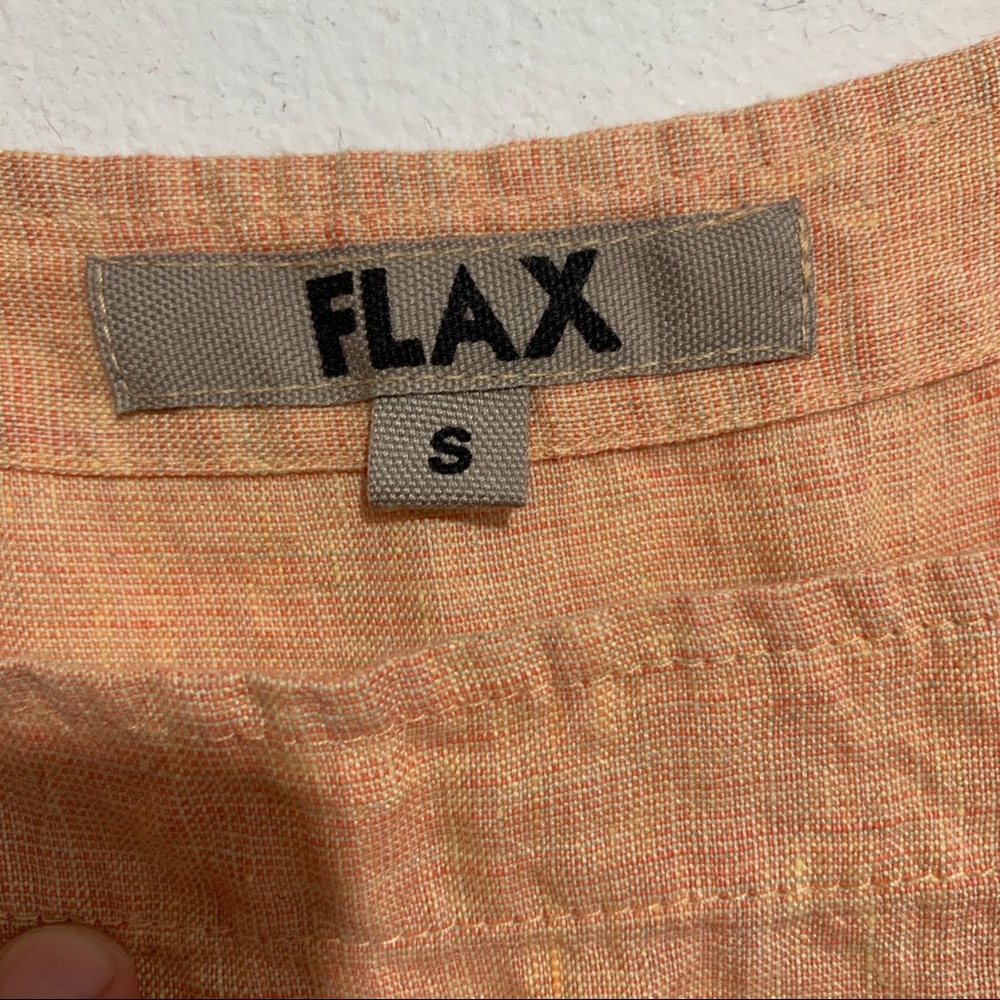 FLAX by Jeanne Engelhart Peach Linen Pinafore Dress - Picture 4 of 4